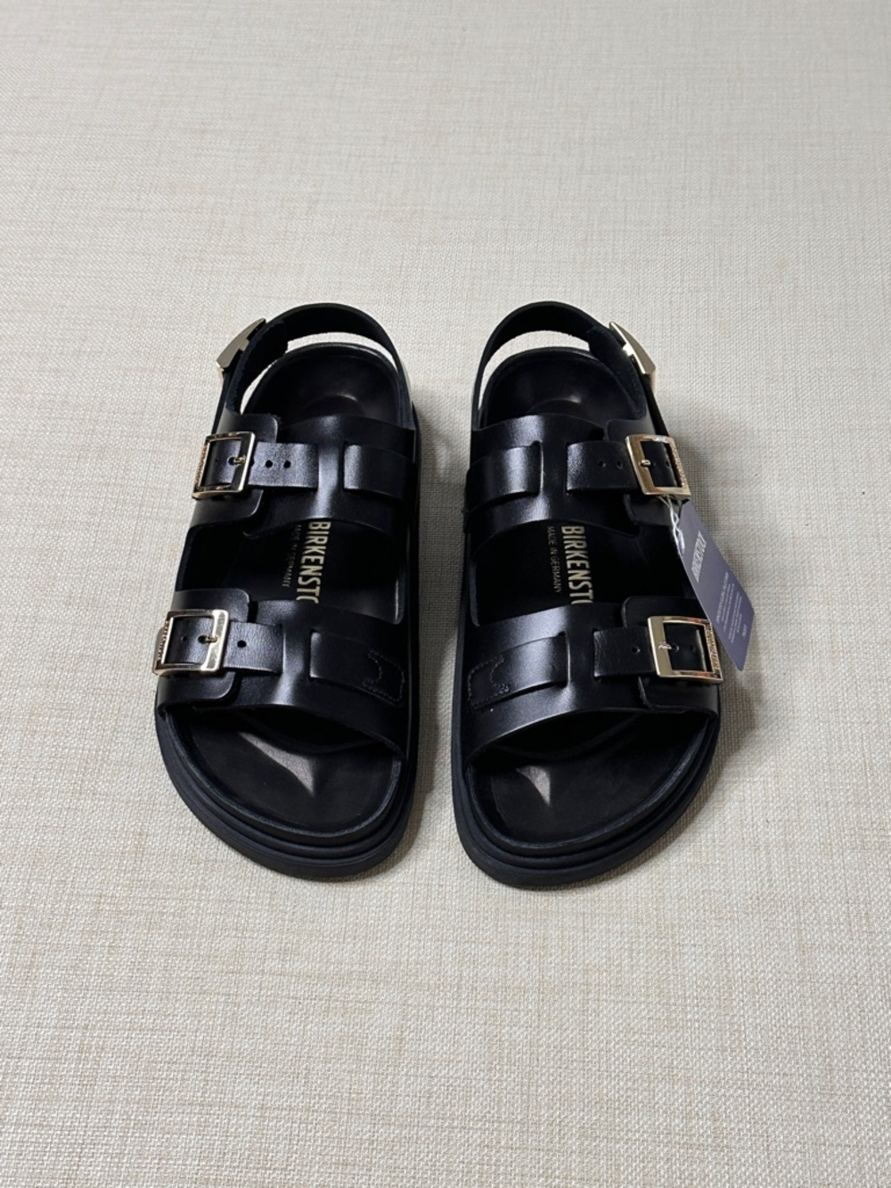 Birkenstock Cannes Exquisite Natural Leather Sandals Black 39 Narrow - Picture 2 of 16